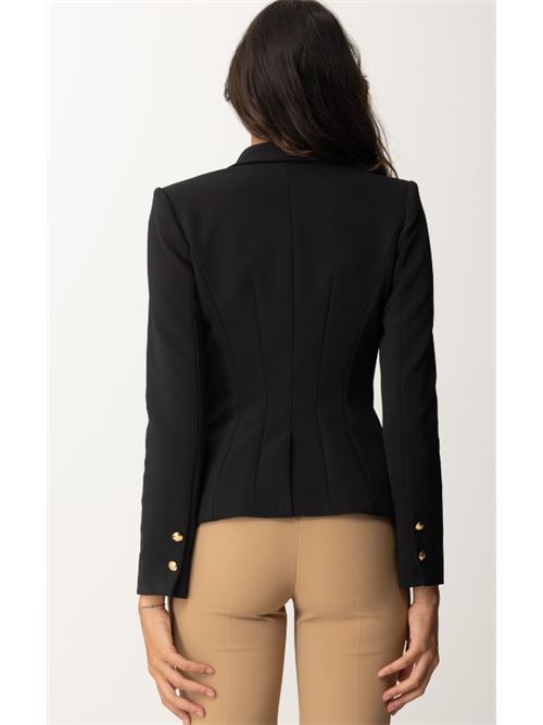 Double-breasted jacket in stretch crêpe with tips ELISABETTA FRANCHI | GI09546E2.110